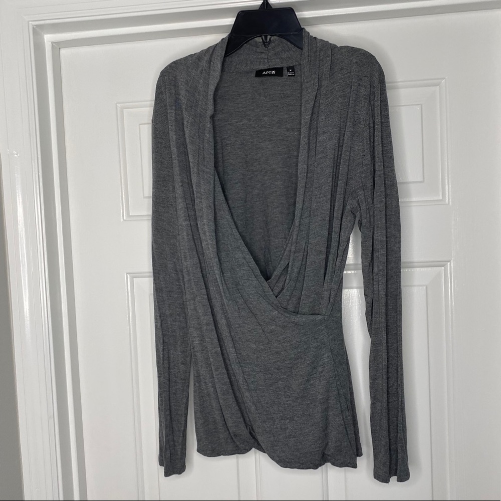 Faux Wrap Long Sleeve